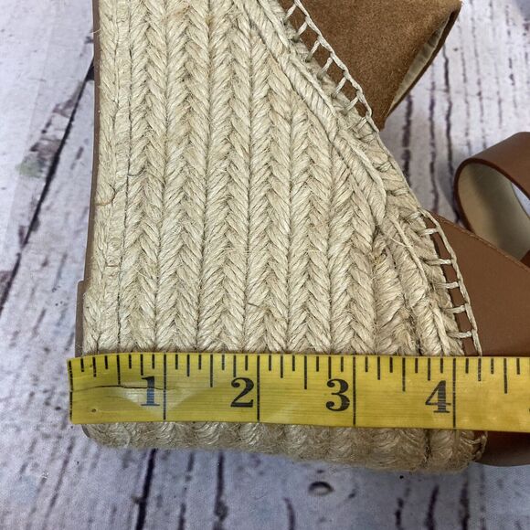 Marc Fisher Adalyn Sandal Womens 9.5 Tan‎ Suede Leather Espadrille Wedge ITM751 - Picture 10 of 12